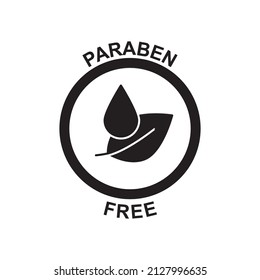 paraben free icon in black flat glyph, filled style isolated on white background