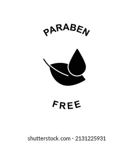 paraben free icon in black flat glyph, filled style isolated on white background