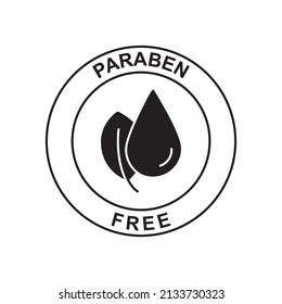 paraben free icon in black flat glyph, filled style isolated on white background