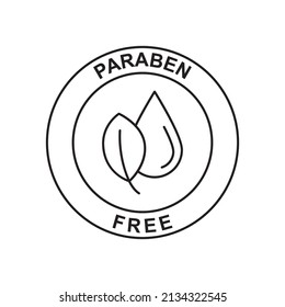 paraben free icon in black line style icon, style isolated on white background