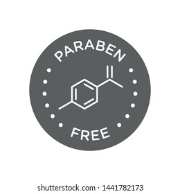 Paraben free icon cosmetic vector label. Vector logo skincare  health safe product with no paraben.