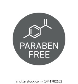 Paraben free icon cosmetic vector label. Vector logo skincare  health safe product with no paraben.