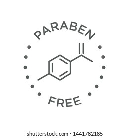 Paraben free icon cosmetic vector label. Vector logo skincare  health safe product with no paraben.