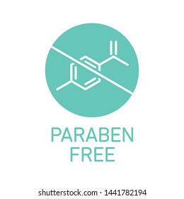 Paraben free icon cosmetic vector label. Vector logo skincare  health safe product with no paraben.