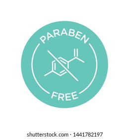 Paraben free icon cosmetic vector label. Vector logo skincare  health safe product with no paraben.