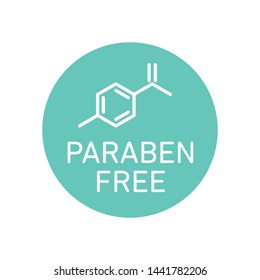 Paraben free icon cosmetic vector label. Vector logo skincare  health safe product with no paraben.