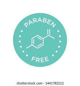 Paraben free icon cosmetic vector label. Vector logo skincare  health safe product with no paraben.