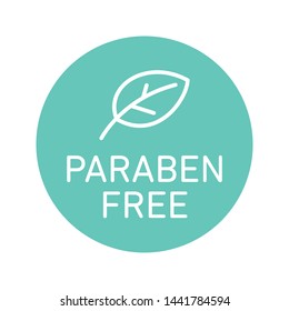 Paraben free icon cosmetic vector label. Vector logo skincare health safe product with no paraben.