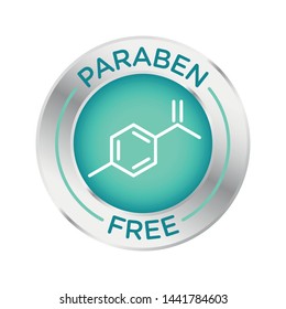 Paraben free icon cosmetic vector label. Vector logo skincare health safe product with no paraben.