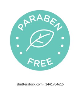 Paraben free icon cosmetic vector label. Vector logo skincare health safe product with no paraben.