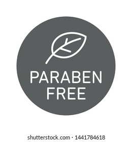 Paraben free icon cosmetic vector label. Vector logo skincare health safe product with no paraben.