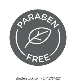 Paraben free icon cosmetic vector label. Vector logo skincare health safe product with no paraben.