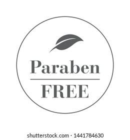 Paraben free icon cosmetic vector label. Vector logo skincare health safe product with no paraben.