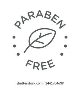 Paraben free icon cosmetic vector label. Vector logo skincare health safe product with no paraben.