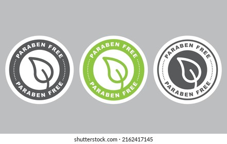 Paraben free icon, cosmetic vector label. 