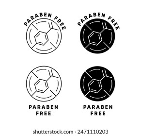 Paraben Free Icon for Cosmetics Labels - Stock Icon as EPS 10 File