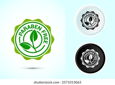 Paraben free icon design illustration,  Suitable for natural product label