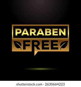Paraben free icon design illustration in gold color style, suitable for product label sign 