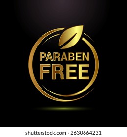 Paraben free icon design illustration in gold color style, suitable for product label sign 