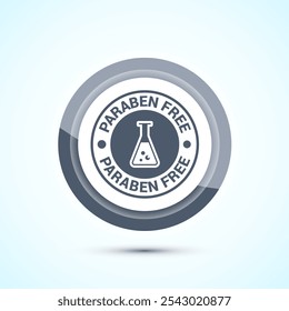 Paraben free icon design, suitable for product label. Gray Color Button Design