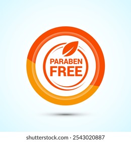 Paraben free icon design, suitable for product label. Orange Color Button Design
