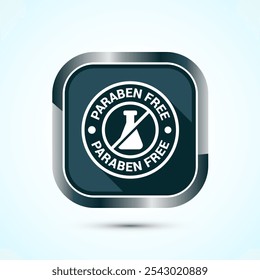 Paraben free icon design, suitable for product label. Gray Shadow Button Design