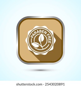 Paraben free icon design, suitable for product label. Gold Shadow Button Design