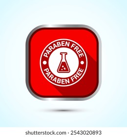 Paraben free icon design, suitable for product label. Red Shadow Button Design