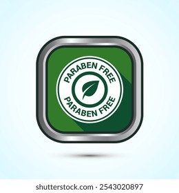 Paraben free icon design, suitable for product label. Green Shadow Button Design 