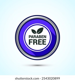 Paraben free icon design, suitable for product label. Blue Shadow Button Design