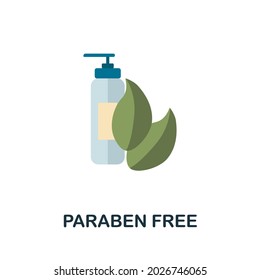 Paraben Free icon. Flat sign element from eco friendly product collection. Creative Paraben Free icon for web design, templates, infographics and more