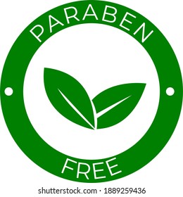 Paraben Free icon for natural cosmetic products to be applied in product design as well as packaging design.