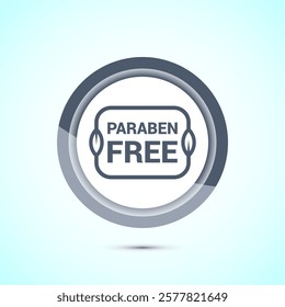 Paraben free icon, suitable for product label. Gray color button design