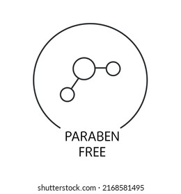 Paraben free icon symbol. Editable stroke. Vector stock illustration isolated on white background for packaging design in beauty industry. EPS10