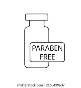 Paraben free icon symbol. Vector stock illustration isolated on white background for packaging design in beauty industry. EPS10