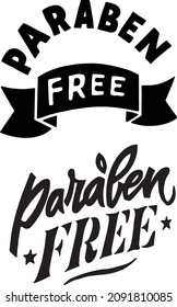 paraben free icon.black lettering on a white background.modern typography design.can be used business company.vector logo skincare health safe product with no paraben.