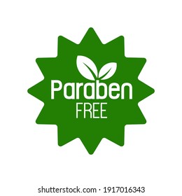 paraben free ign on white background