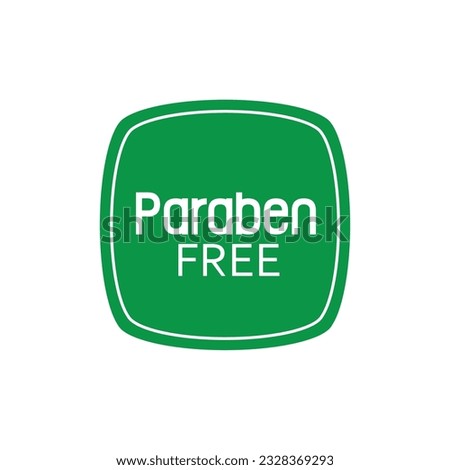 paraben free ign on white background