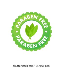 Paraben free label, badge. Health care. Vector illustration.