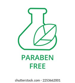 Paraben Free label in green color. Concept of packaging and regulations.
