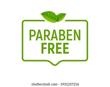 Paraben free label icon. Natural symbol chemical no gmo paraben stamp for cosmetic, organic eco icon