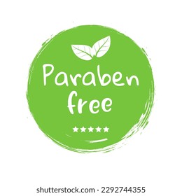 Paraben free label icon. Natural symbol chemical no gmo paraben stamp for cosmetic, organic eco icon