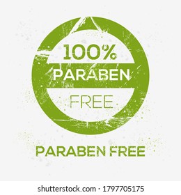 (Paraben free) label sign, vector illustration.	