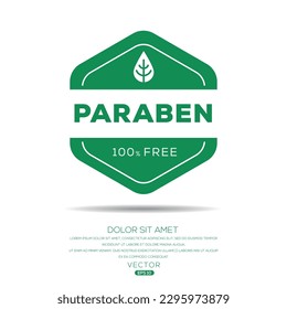 (Paraben free) label sign, vector illustration.