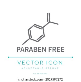 Paraben Free Line Icon. No Toxins Cosmetics Vector Symbol.