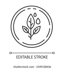 Paraben free linear icon. Non-toxic, non-chemical pharmaceutics. Natural cosmetics. Product free ingredient. Thin line illustration. Contour symbol. Vector isolated outline drawing. Editable stroke