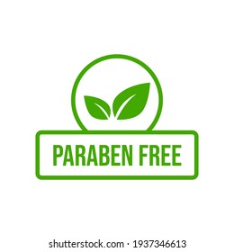 Paraben free organic icon label design vector