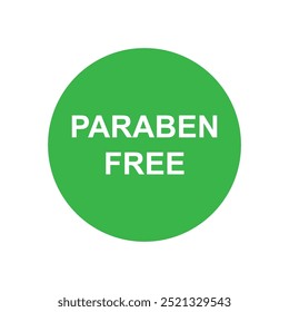 paraben free product sign label icon vector