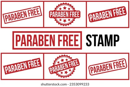 Paraben Free rubber grunge stamp set vector