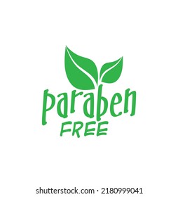 paraben free sign on white background